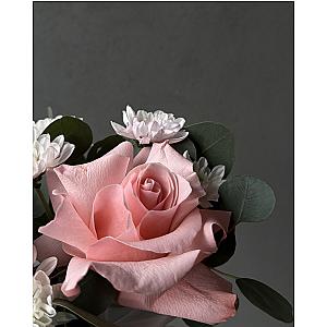 Композиция из розы и хризантемы «Компактный шик» 8626
